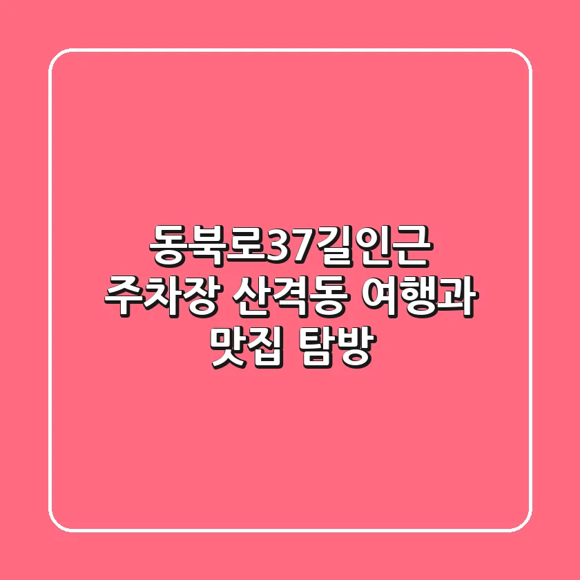 동북로37길인근 주차장: 산격동 여행과 맛집 탐방